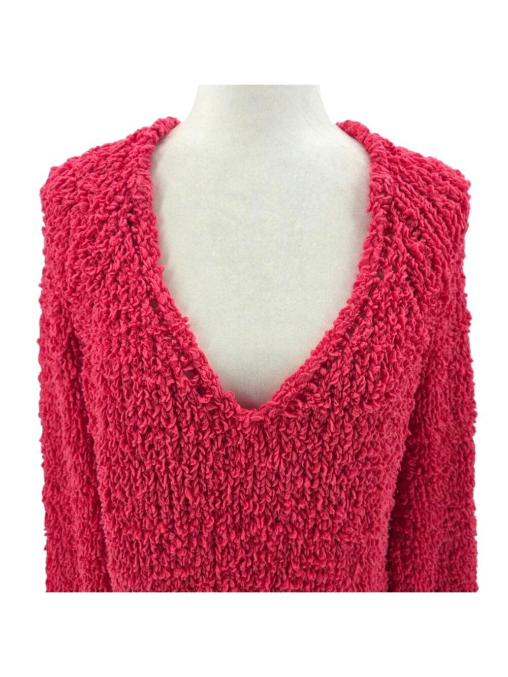 Free People Womens Small Sweater Pullover Chunky Shaggy Open Knit Flared Sleeves - Picture 2 of 12